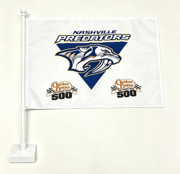 2 Pack Car Window Flags of  NHL Nashville Predators 11X18 Inch(28x46cm) 100% Polyester, Strong White Flagpole