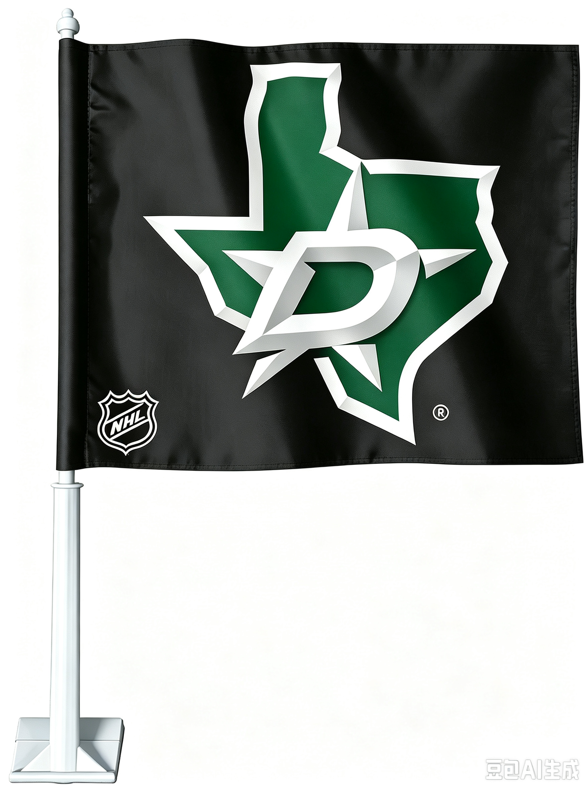 2 Pack Car Window Flags of  NHL Dallas Stars 11X18 Inch(28x46cm) 100% Polyester, Strong White Flagpole
