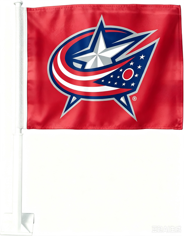 2 Pack NHL Columbus Blue Jackets Flag Car Window Flag of  Columbus Blue Jackets 11X18 Inch(28x46cm) 100% Polyester, Strong White Flagpole