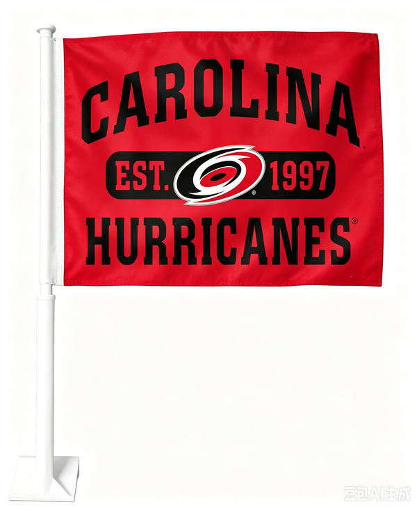 2 Pack NHL Carolina Hurricanes Flag Car Window Flags of Carolina Hurricanes 11X18 Inch(28x46cm) 100% Polyester, Strong White Flagpole