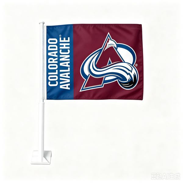 2 Pack Car Window Flags of  NHLColorado Avalanche 11X18 Inch(28x46cm) 100% Polyester, Strong White Flagpole