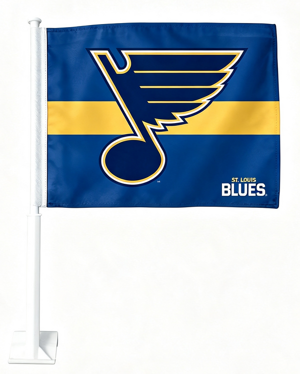 NHL St. Louis Blues Car Window Flag of  Florida Panthers 11X18 Inch(28x46cm) 100% Polyester, Strong White Flagpole