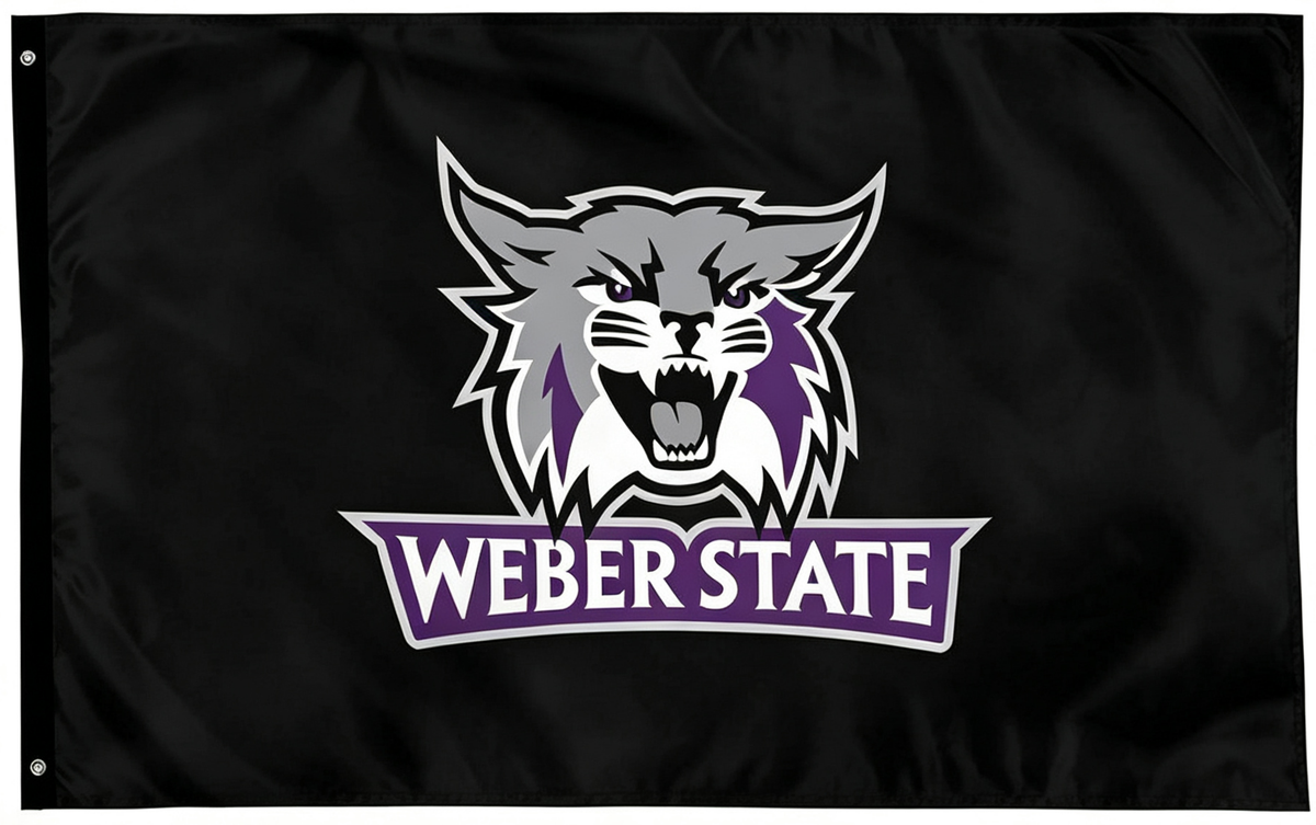 Weber State University Wildcats Flag -Weber State Wildcats 3x5FT Banner-100% polyester-2 Metal Grommets