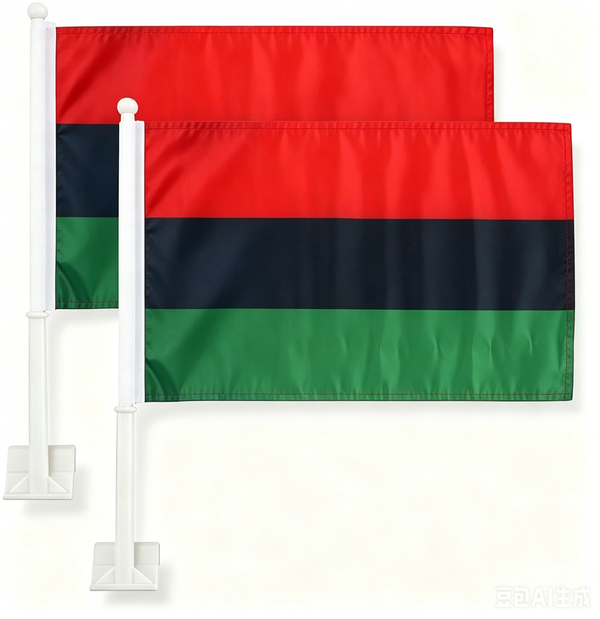 African Afro Car Flag Car Window Flag of  Afro African 11X18 Inch(28x46cm) 100% Polyester, Strong White Flagpole