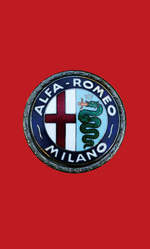 Alfa Romeo Red flag -3x5ft  checkered Banner-Metal Grommets-Vertical