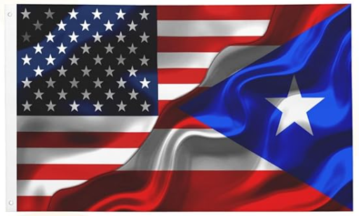American Puerto Rican Flag -3X5 USA Puerto Rico Flag -100% Polyester  - One sided / Double sided