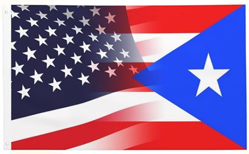 American Puerto Rican Flag -3X5 USA Puerto Rico Flag -100% Polyester  - One sided / Double sided