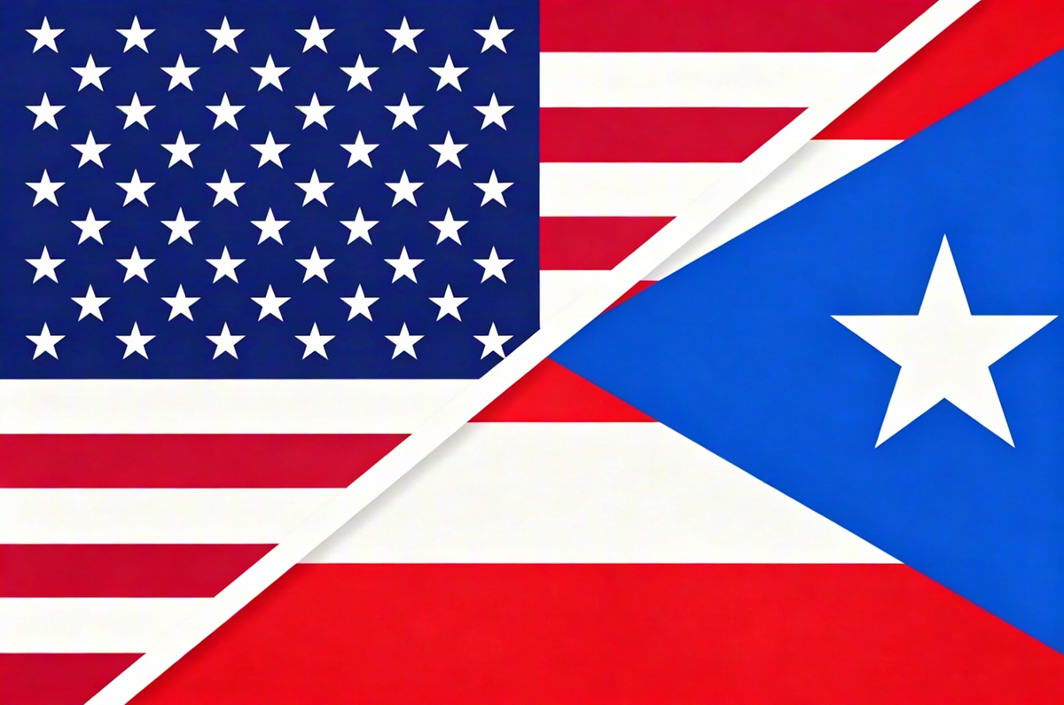 American Puerto Rican Flag -3X5 USA Puerto Rico Flag -100% Polyester  - One sided / Double sided