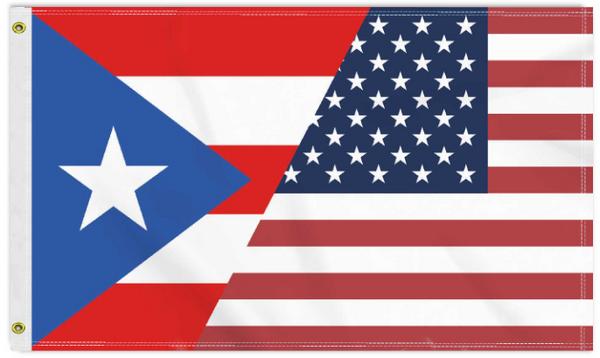 American Puerto Rican Flag -3X5 USA Puerto Rico Flag -100% Polyester  - One sided / Double sided