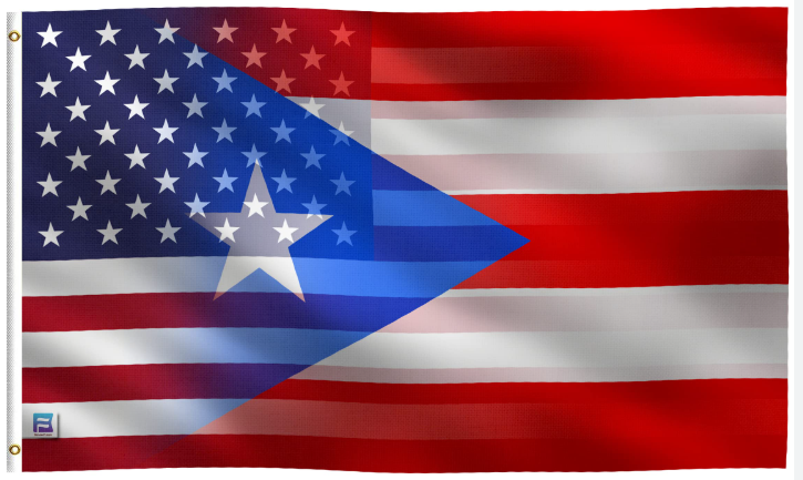 American Puerto Rican Flag -3X5 USA Puerto Rico Flag -100% Polyester  - One sided / Double sided