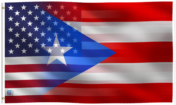 American Puerto Rican Flag -3X5 USA Puerto Rico Flag -100% Polyester  - One sided / Double sided