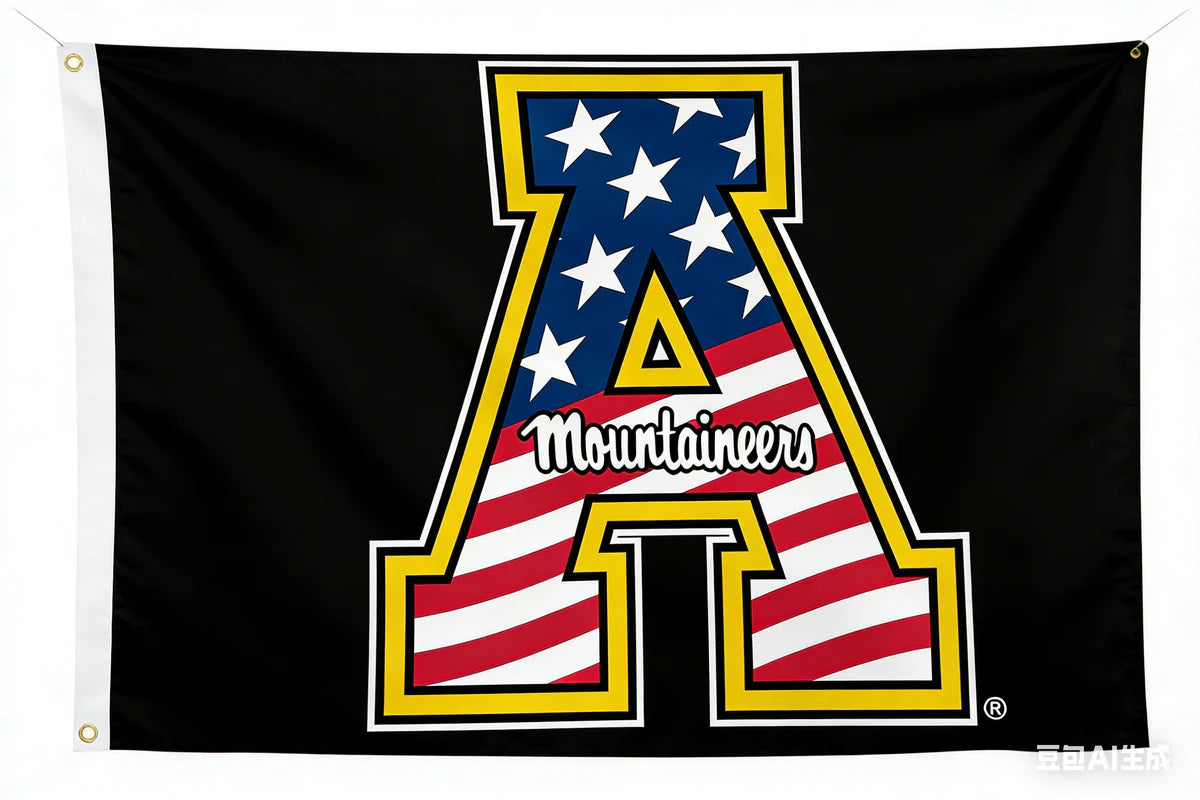 Appalachian State Mountaineers ASU Flag-3x5ft NCAA APP State Banner-100% polyester-Black