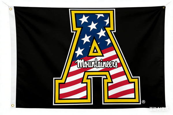 Appalachian State Mountaineers ASU Flag-3x5ft NCAA APP State Banner-100% polyester-Black