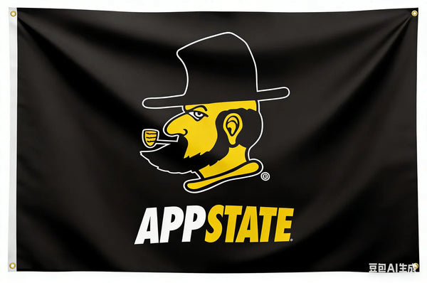 Appalachian State Mountaineers ASU Flag-3x5ft NCAA APP State Banner-100% polyester-Black
