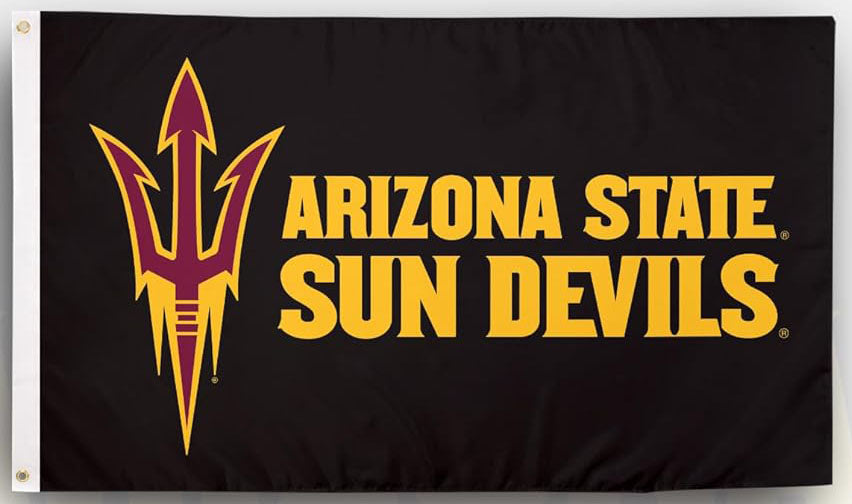 Arizona State Sun Devils Flag-NCAA Arizona State University ASU Flag- 100% Polyester- One sided / Double sided
