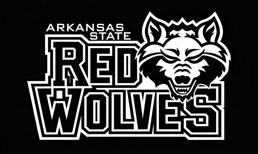 Arkansas State Red Wolves Flag - 3x5 ft -NCAA University Flag-100% Polyester- One sided / Double sided