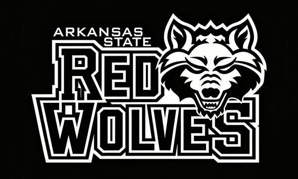 Arkansas State Red Wolves Flag - 3x5 ft -NCAA University Flag-100% Polyester- One sided / Double sided
