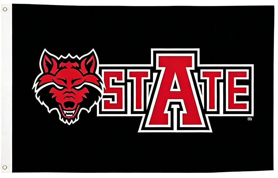 Arkansas State Red Wolves Flag - 3x5 ft -NCAA University Flag-100% Polyester- One sided / Double sided