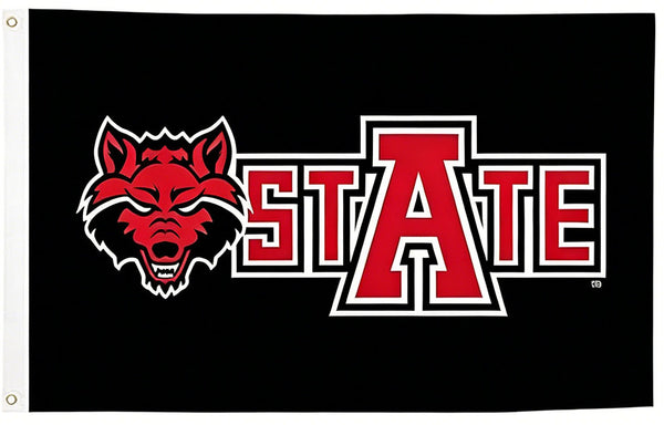 Arkansas State Red Wolves Flag - 3x5 ft -NCAA University Flag-100% Polyester- One sided / Double sided