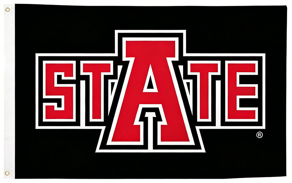Arkansas State Red Wolves Flag - 3x5 ft -NCAA University Flag-100% Polyester- One sided / Double sided