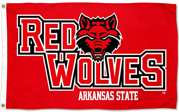 Arkansas State Red Wolves Flag - 3x5 ft -NCAA University Flag-100% Polyester- One sided / Double sided
