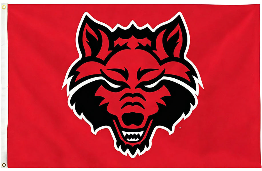 Arkansas State Red Wolves Flag - 3x5 ft -NCAA University Flag-100% Polyester- One sided / Double sided