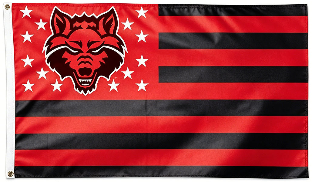 Arkansas State Red Wolves Flag - 3x5 ft -NCAA University Flag-100% Polyester- One sided / Double sided