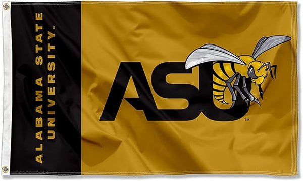 Alabama State University ASU Flag-Alabama State Hornets Flag -3x5 ft ASU Flag Banner -100% Polyester One sided / Double sided