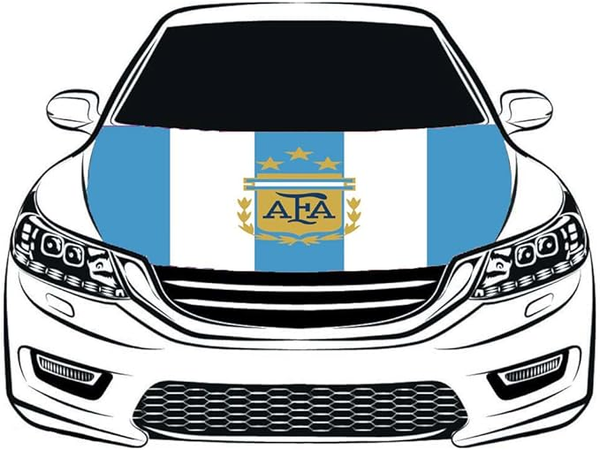 Argentina national football team Car Hood Cover Flag ,3.3X5ft/6X7FT ,100% Polyester Elastic Fabrics Can be Washed