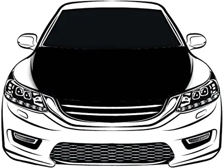 Black Car Hood Cover Flag ,Black Engine Banner,3.3X5ft,100% Polyester Elastic Fabrics Can be Washed