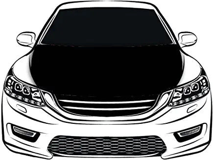 Black Car Hood Cover Flag ,Black Engine Banner,3.3X5ft/6X7FT,100% Polyester Elastic Fabrics Can be Washed