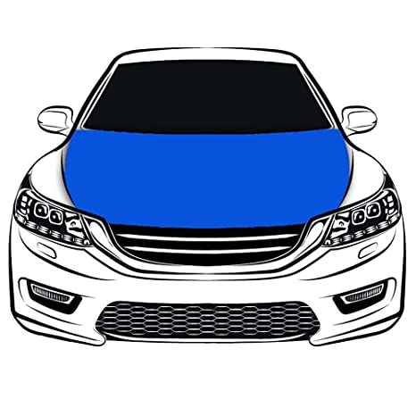 Blue Car Hood Cover Flag ,Blue Engine Banner,3.3X5ft,100% Polyester Elastic Fabrics Can be Washed