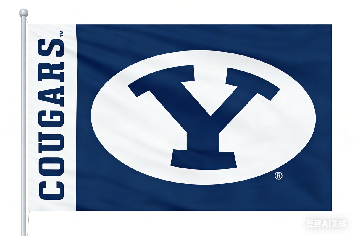 BYU flag, NCAA Brigham Young Cougars University Banner 100% polyester flag,3x5 FT