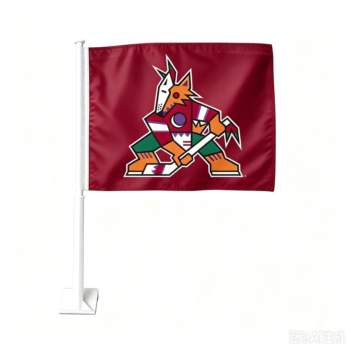 2 Pack Car Window Flags of  NHL Arizona Coyotes 11X18 Inch(28x46cm) 100% Polyester, Strong White Flagpole