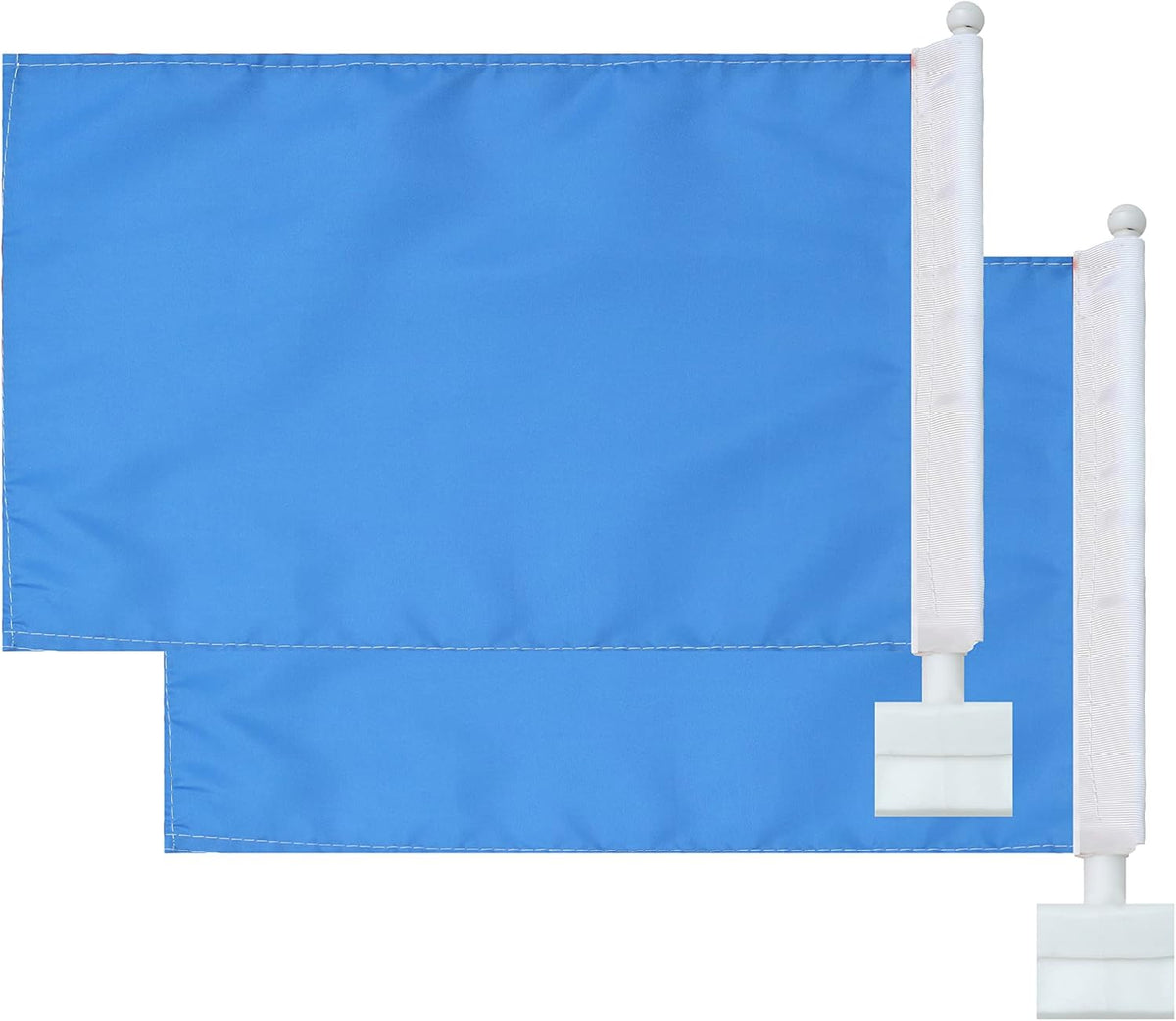 Pure sky blue flag Car Window Flag of Azure 11X18 Inch(28x46cm) 100% Polyester, Strong White Flagpole