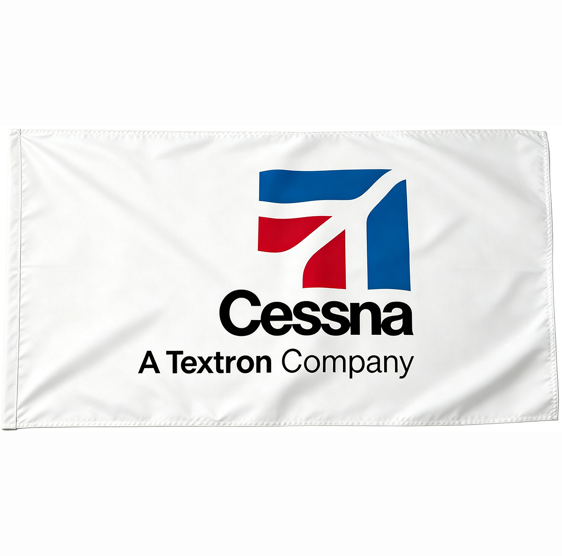 Cessna Flag - 3x5 FT Banner-100% polyester-2 Metal Grommets-one sided /double sided
