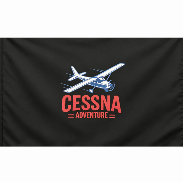 Cessna Flag - 3x5 FT Banner-100% polyester-2 Metal Grommets-one sided /double sided