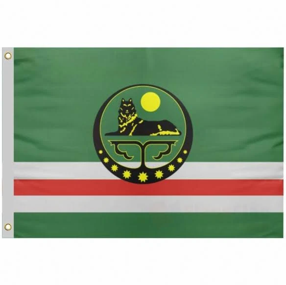 Chechen Republic of Ichkeria Flag -3x5 ft -100% polyester-2 Metal Grommets-One sided /Two sided