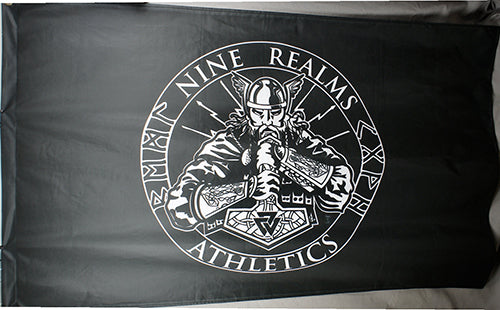 Thor flag Nine Realms Athletics Flag-3x5 FT Class thor Banner-100% polyester-2 Metal Grommets
