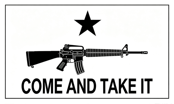 Come and Take It Rifle Black Flag -3x5 ft Banner -100% polyester-2 Metal Grommets-One sided /Two sided