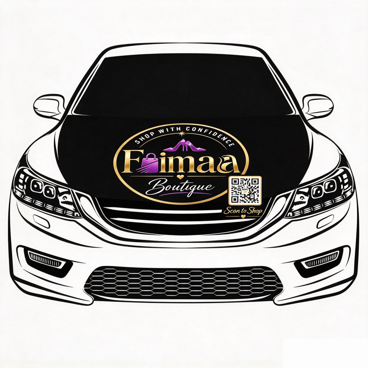 Custom Fimaa Car Hood Cover Flag ,  Engine Banner,4X5ft 100% Polyester Elastic Fabrics Can be Washed