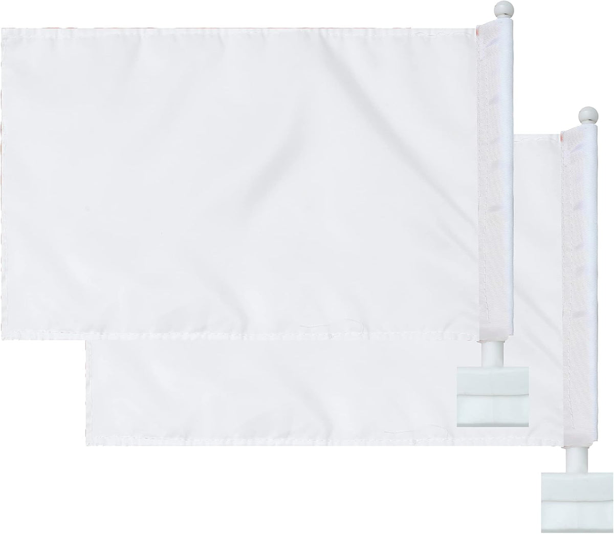 White Color Flag Car Window Flag of White 11X18 Inch(28x46cm) 100% Polyester, Strong White Flagpole