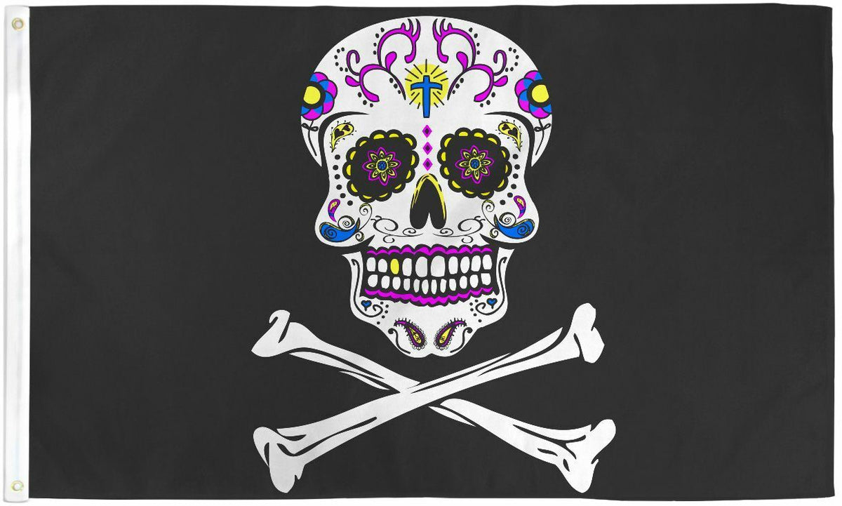 dia de muertos flag - Day of the Dead 3x5 FT Banner-Sugar Skull Flag Dia De Los Muertos