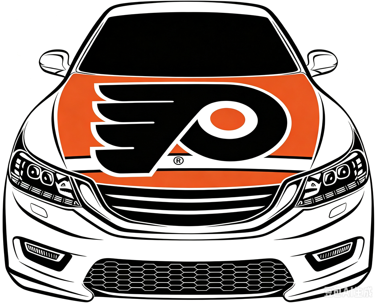 Philadelphia Flyers Car Hood Cover Flag ,NHL Philadelphia Flyers Engine Banner,4X5ft/6X7FT,100% Polyester Elastic Fabrics Can be Washed