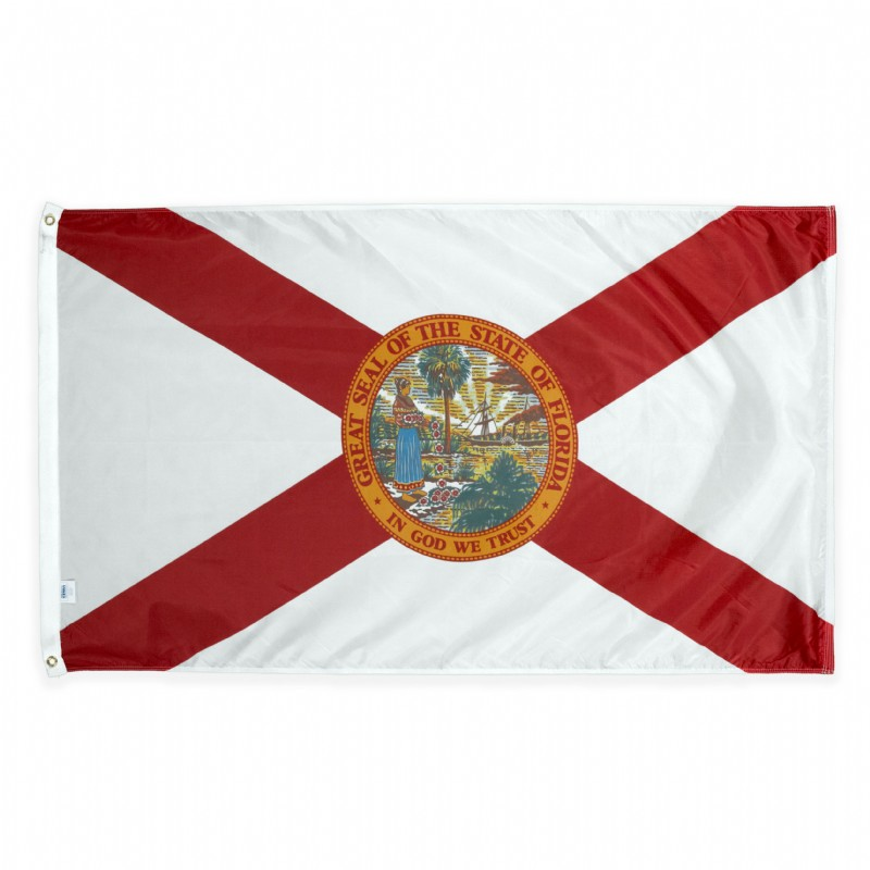Florida State Flag 3x5 ft Banner -100% polyester-2 Metal Grommets-One sided /Two sided