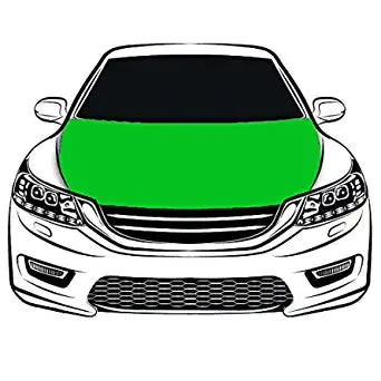 Green Car Hood Cover Flag ,Green Engine Banner,3.3X5ft,100% Polyester Elastic Fabrics Can be Washed