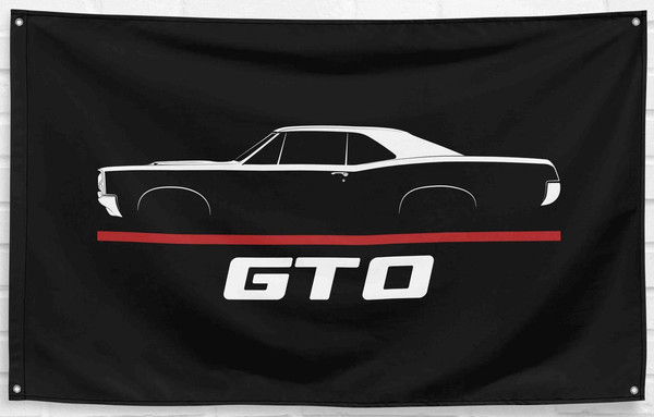 Gto Classic Flag - 1966 / 250 /288 Pontiac Gto Garage Banner - General Motor Merchandise - GM Club Apparel-100% polyester-2 Metal Grommets-One sided /Two sided