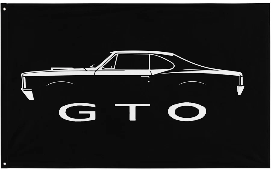 Gto Classic Flag - 1966 / 250 /288 Pontiac Gto Garage Banner - General Motor Merchandise - GM Club Apparel-100% polyester-2 Metal Grommets-One sided /Two sided