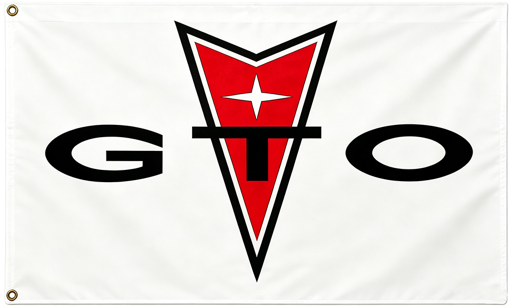 Gto Classic Flag - 1966 / 250 /288 Pontiac Gto Garage Banner - General Motor Merchandise - GM Club Apparel-100% polyester-2 Metal Grommets-One sided /Two sided