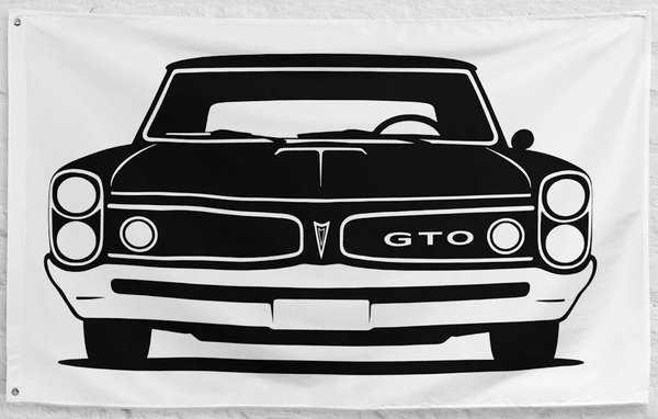 Gto Classic Flag - 1966 / 250 /288 Pontiac Gto Garage Banner - General Motor Merchandise - GM Club Apparel-100% polyester-2 Metal Grommets-One sided /Two sided